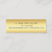 Elegant Roos Gold Foil Brush Stroke, Faux Gold Mini Visitekaartje (Achterkant)