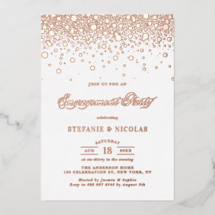Elegant Roos Gold Foil Confetti Engagement Party Folie Uitnodiging