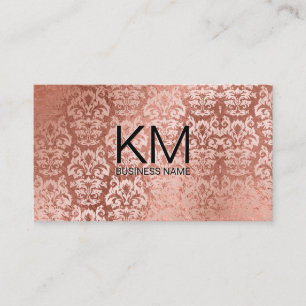 Elegant Roos Gold Foil Damask Patroon Visitekaartje