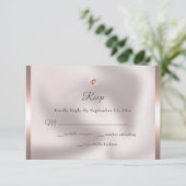 Elegant Roos Gold Foil Diamond Wedding RSVP Kaartje (Staand voorkant)
