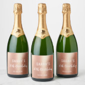Elegant Roos Gold Foil Elke 30e verjaardag Sparkling Wijnetiket (Flessen)