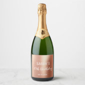 Elegant Roos Gold Foil Elke 30e verjaardag Sparkling Wijnetiket (Voorkant)