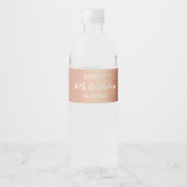 Elegant Roos Gold Foil Elke 30e verjaardag Waterfles Etiket (Voorkant)