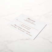 Elegant Roos Gold Foil Formal Wedding RSVP Kaart (Gedraaid)