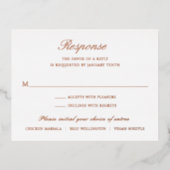 Elegant Roos Gold Foil Formal Wedding RSVP Kaart (Voorkant)