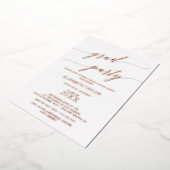 Elegant Roos Gold Foil Graduparty Folie Uitnodiging (Gedraaid)