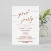 Elegant Roos Gold Foil Graduparty Folie Uitnodiging (Staand Voorkant)