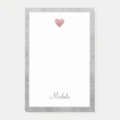 Elegant Roos Gold Foil Heart Modern Script Post-it® Notes (Voorkant)