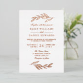 Elegant Roos Gold Foil lekt tot een modern huwelij Folie Uitnodiging (Staand Voorkant)