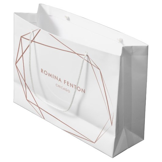 Elegant Roos Gold Foil Lijsten Moderne Professiona Groot Cadeauzakje (Voorkant Gekanteld)