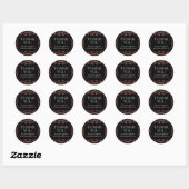 Elegant Roos Gold Foil Luxe Black Hartelijk dank Ronde Sticker (Vel)