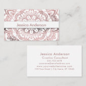 Elegant Roos Gold Foil Mandala over White Visitekaartje (Voorkant / Achterkant)