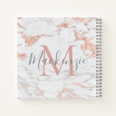 Elegant Roos Gold Foil marble Monogram Notitieboek (Achterkant)