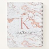 Elegant Roos Gold Foil marble Monogram Notitieboek (Achterkant)