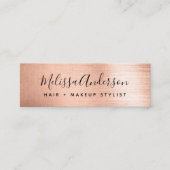 Elegant Roos Gold Foil Mini Visitekaartje (Voorkant)