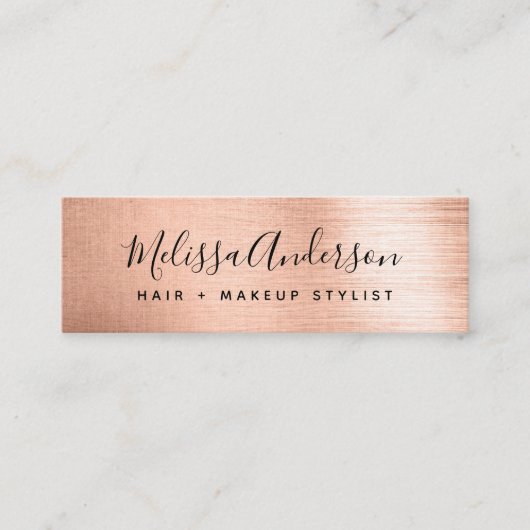 Elegant Roos Gold Foil Mini Visitekaartje (Voorkant)