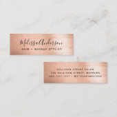 Elegant Roos Gold Foil Mini Visitekaartje (Voorkant / Achterkant)