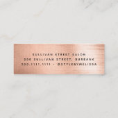 Elegant Roos Gold Foil Mini Visitekaartje (Achterkant)