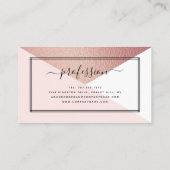 Elegant Roos Gold Foil moderne geometrische stijl Visitekaartje (Achterkant)