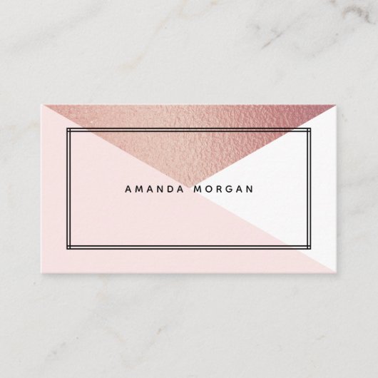 Elegant Roos Gold Foil moderne geometrische stijl Visitekaartje (Voorkant)