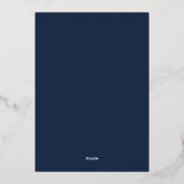 Elegant Roos Gold Foil op marineblauw huwelijk Folie Uitnodiging (Achterkant)