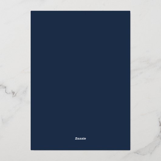 Elegant Roos Gold Foil op marineblauw huwelijk Folie Uitnodiging (Achterkant)