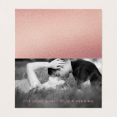 Elegant Roos Gold Foil Script Foto bedankt! Visitekaartje (Binnenkant ongevouwen)