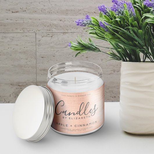 Elegant Roos Gold Foil Soy Candle Label