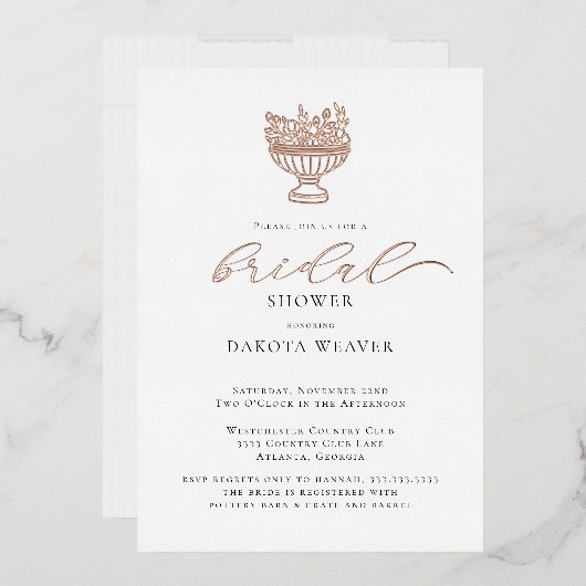 Elegant Roos Gold Foil Vrijgezellenfeest Folie Uitnodiging (Envelop)