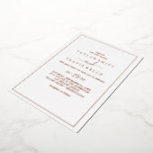 Elegant Roos Gold Foil Wedding Folie Uitnodiging (Gedraaid)