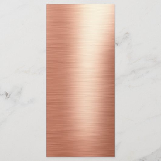 Elegant Roos Gold Foil Wedding Menu (Achterkant)