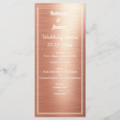 Elegant Roos Gold Foil Wedding Menu (Voorkant)
