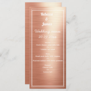 Elegant Roos Gold Foil Wedding Menu