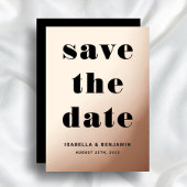 Elegant Roos Gold Foil Wedding Save the Date Folie Uitnodiging
