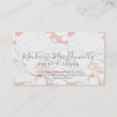 Elegant Roos Gold Foil | Witte marmer | Monogram Visitekaartje (Achterkant)