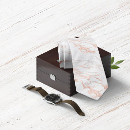 Elegant Roos Gold Foil |Witte marmer Stropdas