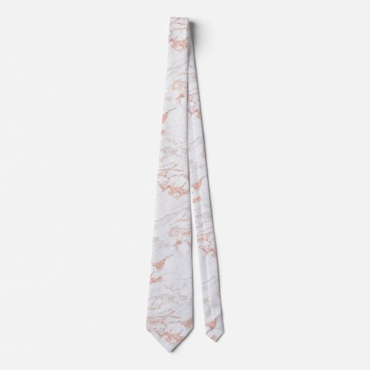 Elegant Roos Gold Foil |Witte marmer Stropdas (Voorkant)