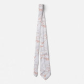 Elegant Roos Gold Foil |Witte marmer Stropdas (Achterkant)