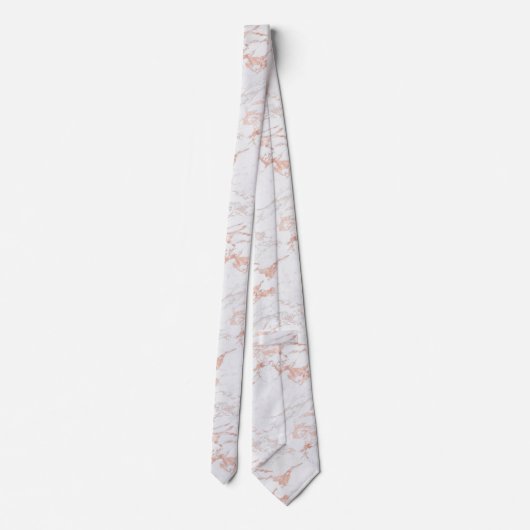 Elegant Roos Gold Foil |Witte marmer Stropdas (Achterkant)