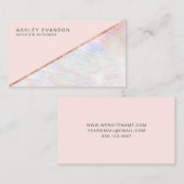 Elegant Roos Gold Folie en Opal Blush Pink Visitekaartje (Voorkant / Achterkant)