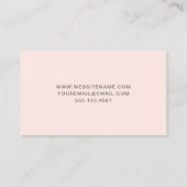 Elegant Roos Gold Folie en Opal Blush Pink Visitekaartje (Achterkant)
