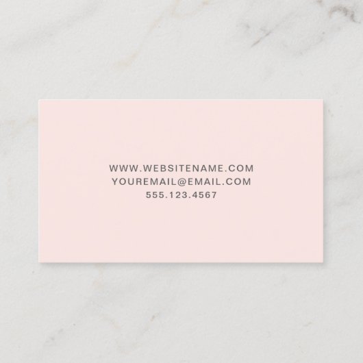 Elegant Roos Gold Folie en Opal Blush Pink Visitekaartje (Achterkant)