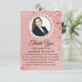 Elegant Roos Gold Funeral Hartelijk dank! Bedankkaart (Staand voorkant)