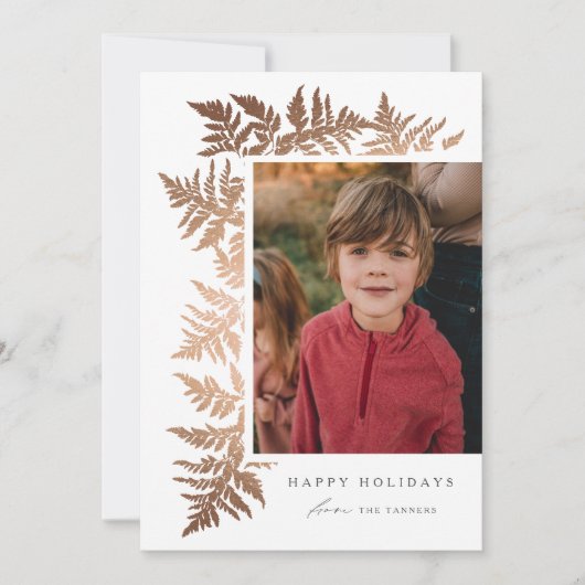 Elegant Roos Gold Garland 2 Kerstmis Feestdagenkaart (Voorkant)