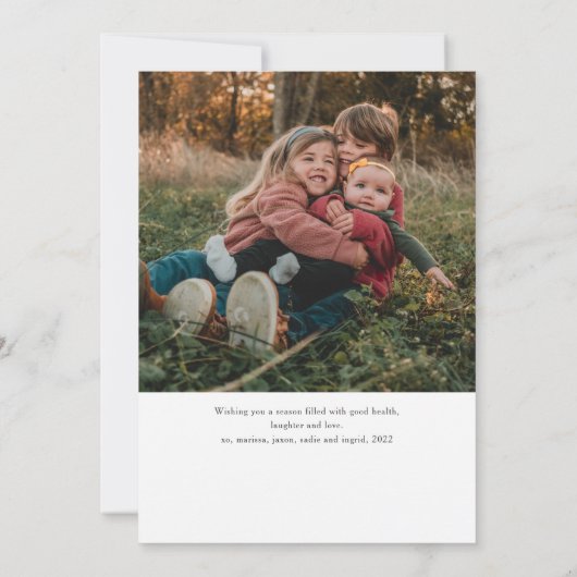 Elegant Roos Gold Garland 2 Kerstmis Feestdagenkaart (Achterkant)