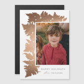 Elegant Roos Gold Garland Photo Holiday Kaart (Voorkant / Achterkant)