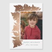 Elegant Roos Gold Garland Photo Holiday Kaart (Voorkant)