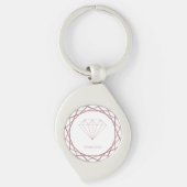 Elegant Roos Gold Geometric Sleutelhanger (Voorkant)