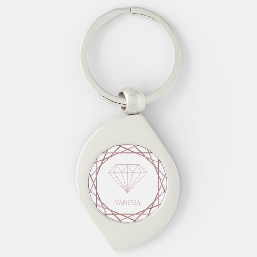 Elegant Roos Gold Geometric Sleutelhanger (Voorkant)