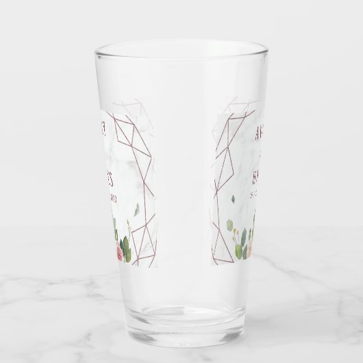 Elegant Roos Gold Geometric Wedding Glas (Rechts)